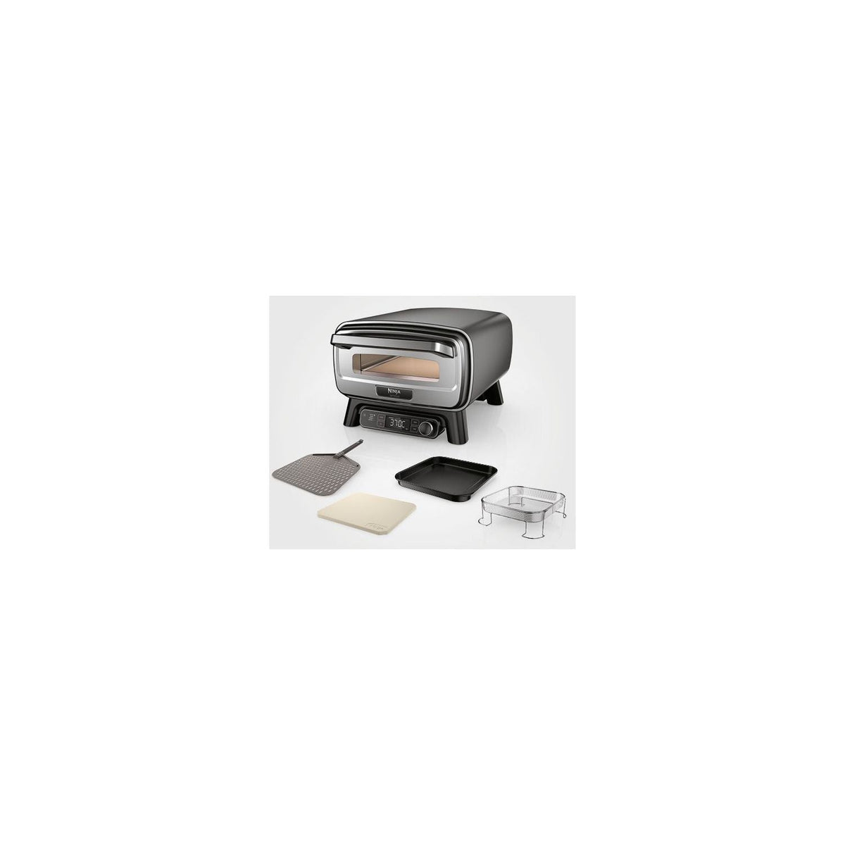 Forno per pizza elettrico Ninja MO201EU inox nero pizza 30 cm, funzione air fryer, termostato digitale per uso in esterni