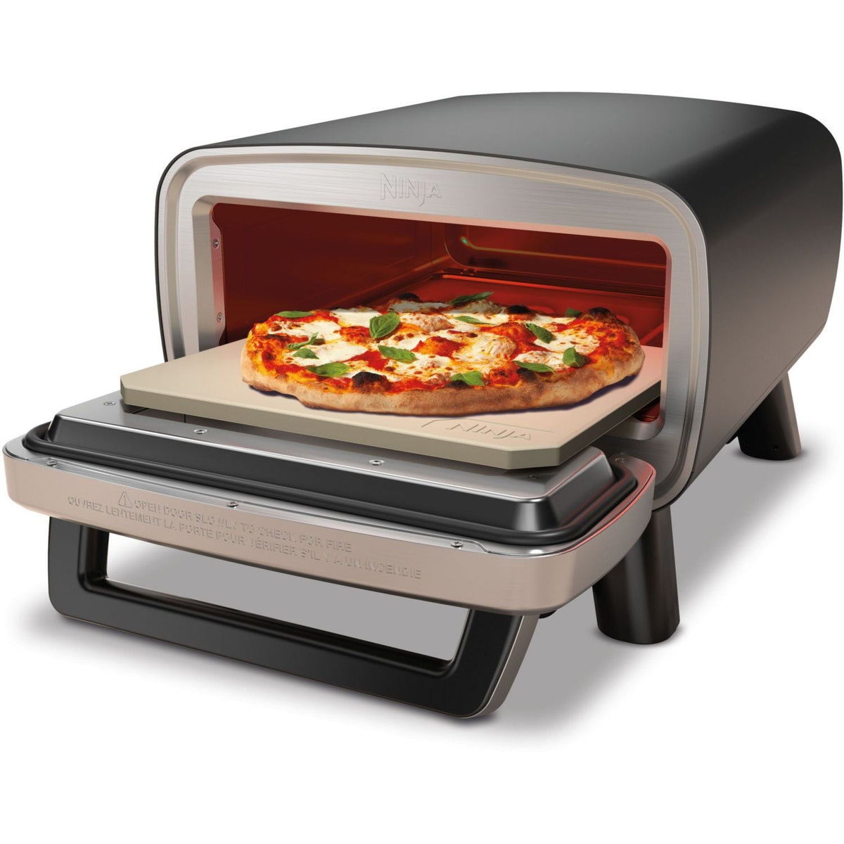 Forno per pizza elettrico Ninja MO201EU inox nero pizza 30 cm, funzione air fryer, termostato digitale per uso in esterni
