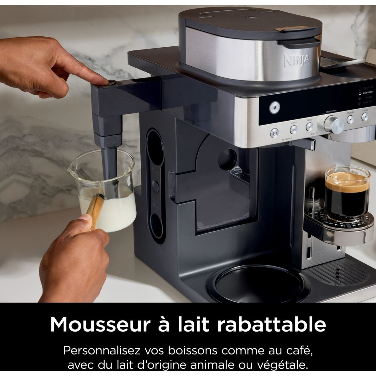 Macchina da caffè a filtro e capsule Ninja con montalatte integrato CFN803EU