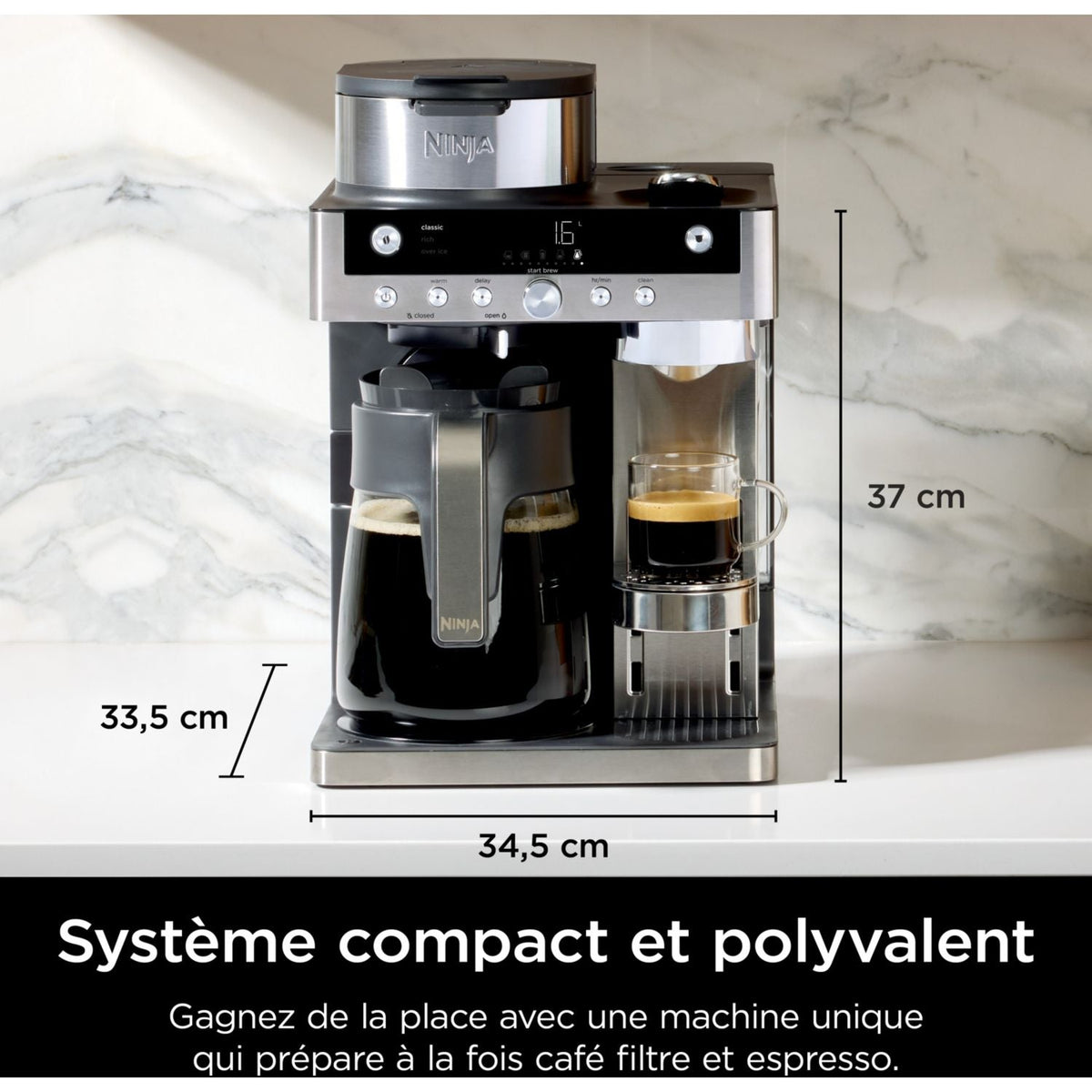 Macchina da caffè a filtro e capsule Ninja con montalatte integrato CFN803EU