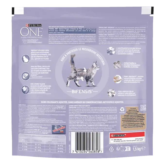 Purina® ONE® - Crocchette per Gatto Speciale Pelo e Boli di Pelo al Pollo e Cereali
