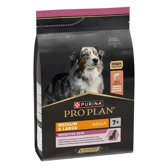 Pro plan® medium & large adult 7+ sensitive skin - ricco di salmone