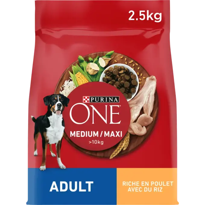 Purina® ONE® Medium / Maxi > 10kg Crocchette per cane adulto Ricche di Pollo con Riso