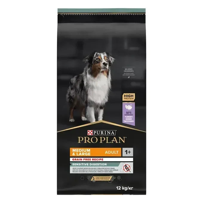 Pro plan®medium & large adult sensitive digestion grain free - ricco di tacchino