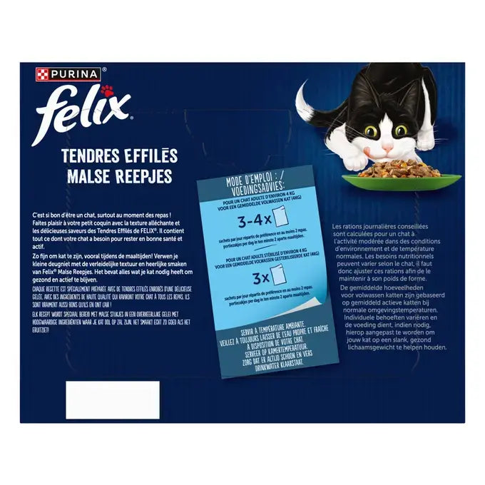 FELIX® - Bustine per gatto Teneri Filetti in Gelatina - Selezione Mista con Verdure