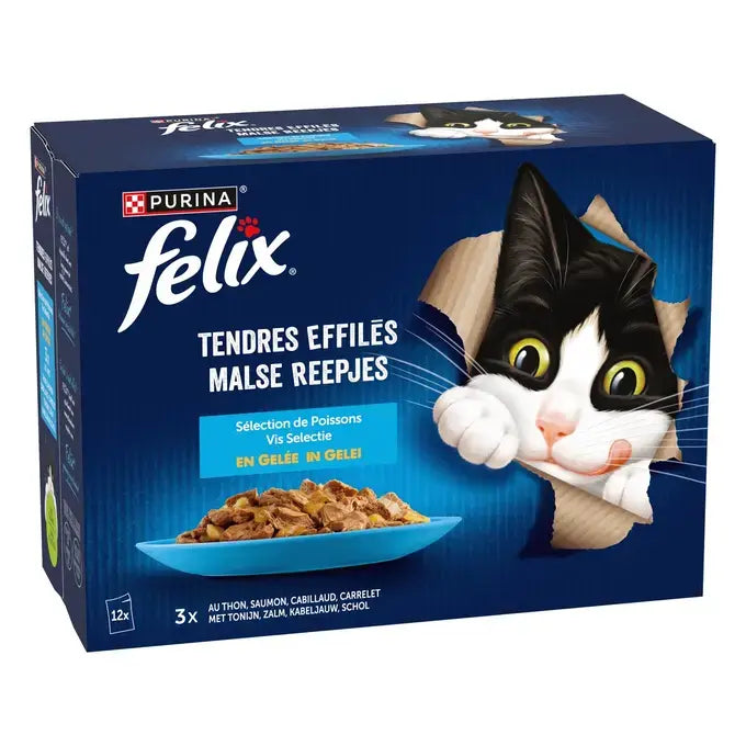 FELIX® - Bustine per gatto Sensations in Gelatina - Selezione di Pesce