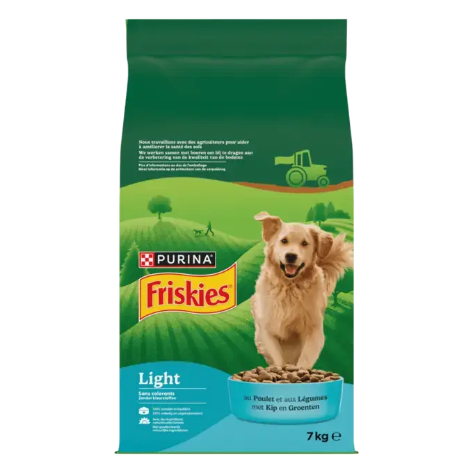 Friskies® Light - Crocchette leggere al pollo per cane in sovrappeso
