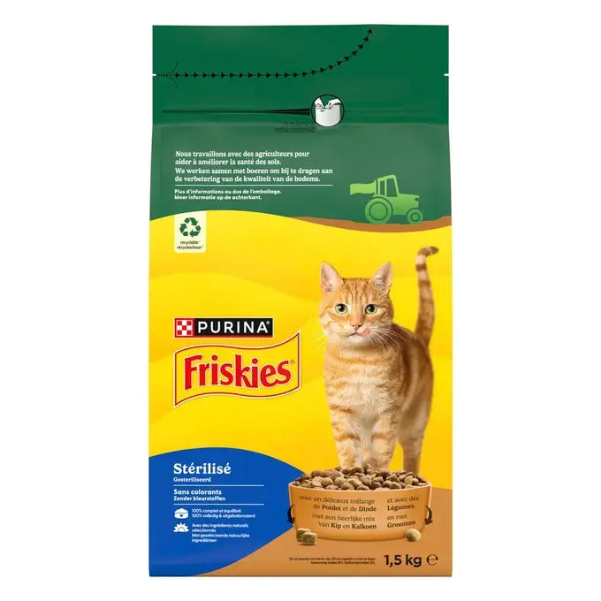 FRISKIES® GATTO STERILIZZATO - Crocchette con un delizioso mix di Pollo e Tacchino con Verdure