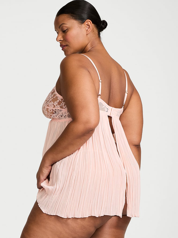 Set babydoll plissettato in pizzo Dare to Dream