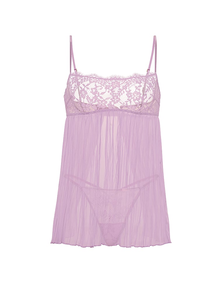 Set babydoll plissettato in pizzo Dare to Dream