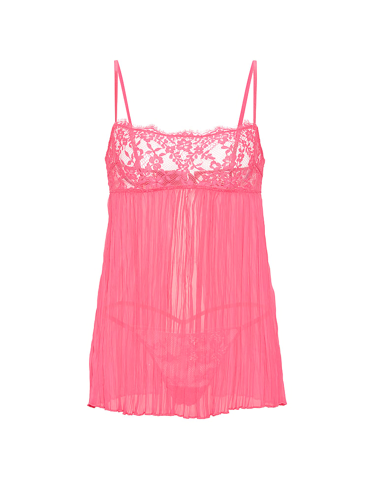 Set babydoll plissettato in pizzo Dare to Dream