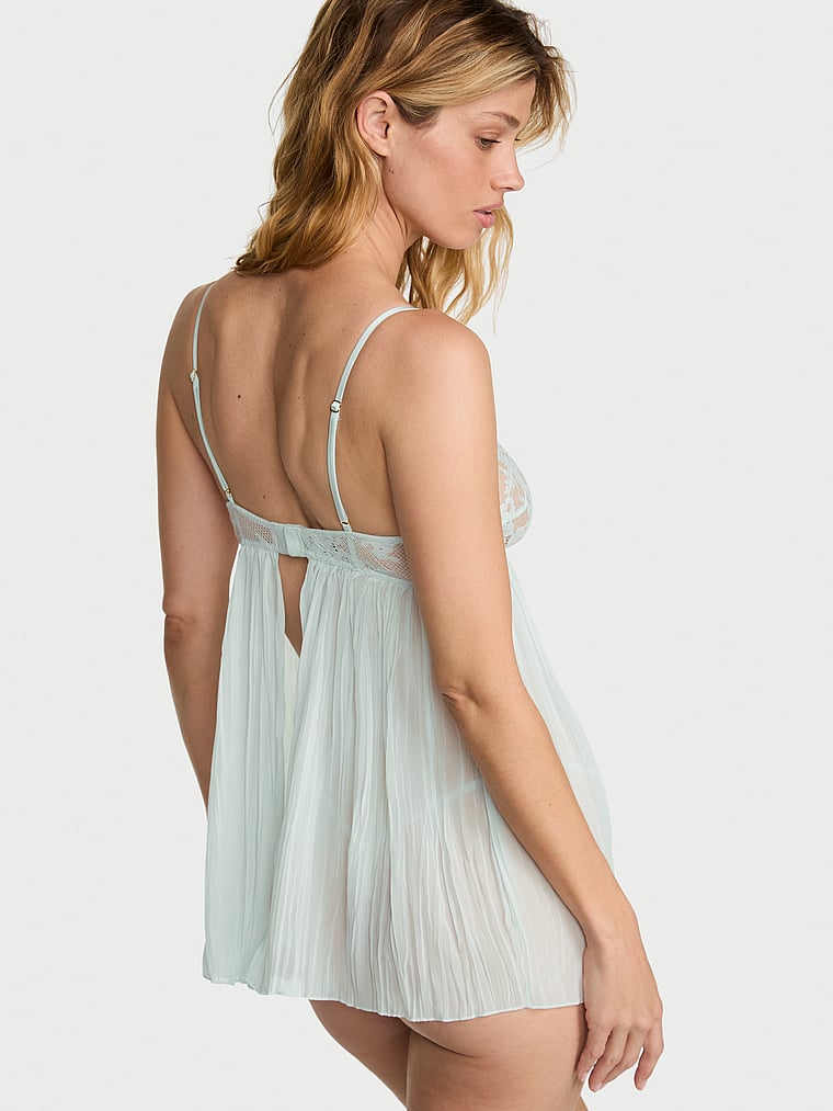 Set babydoll plissettato in pizzo Dare to Dream