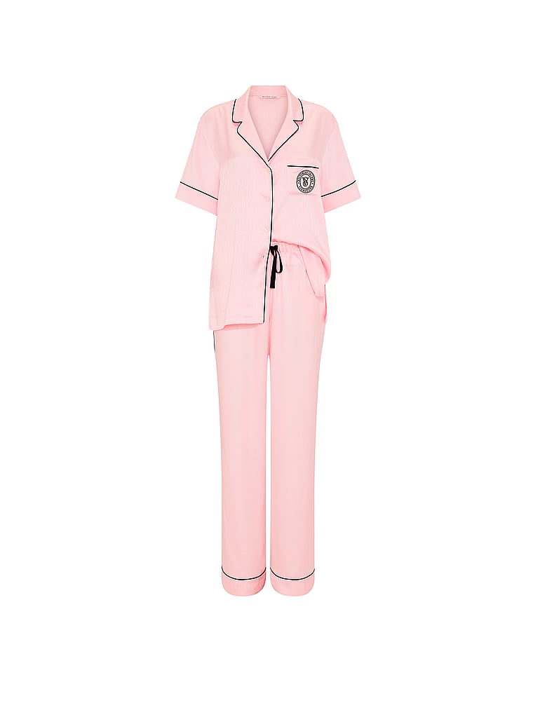 Set pigiama lungo a maniche corte Signature Satin