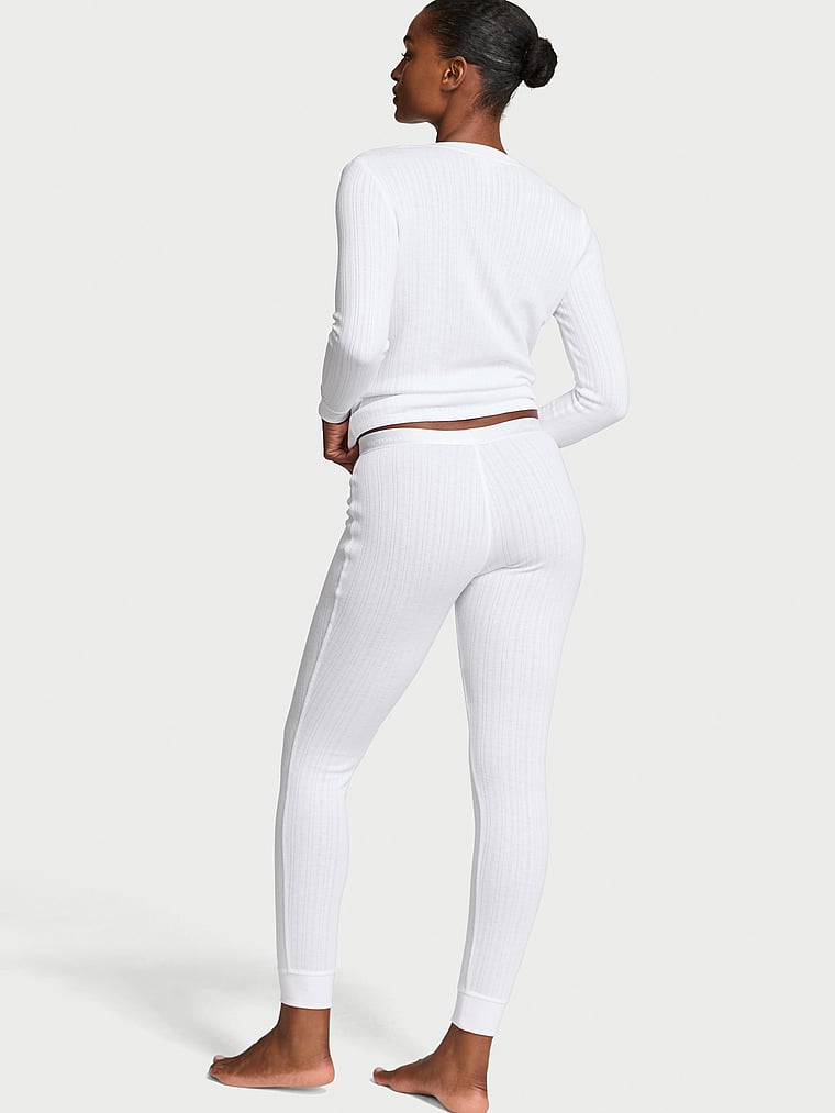 Set pigiama lungo Henley Cozy Pointelle