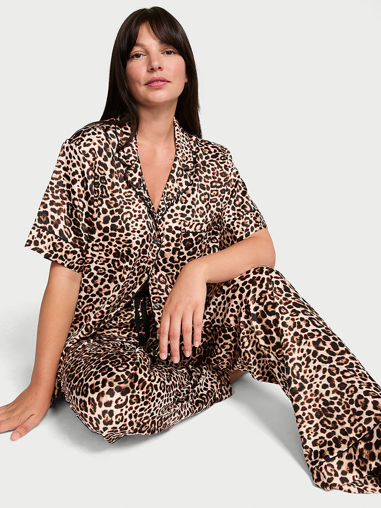 Set pigiama lungo a maniche corte Signature Satin