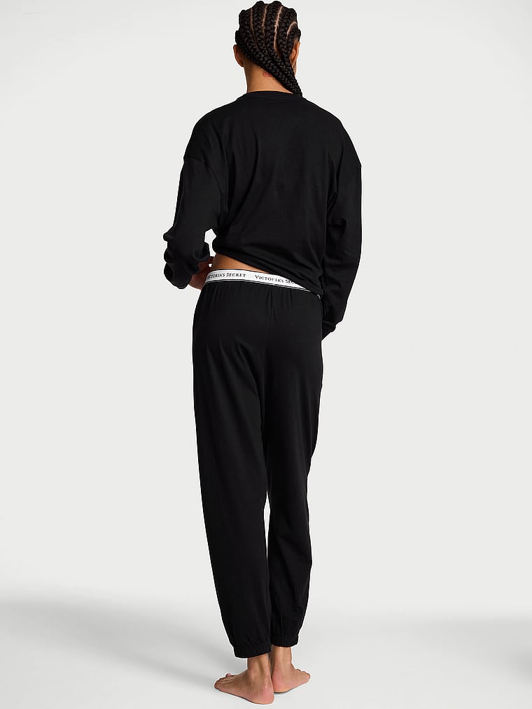 Set pigiama lungo con jogger Shine 100% cotone