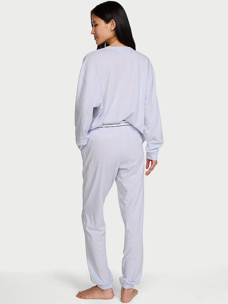 Set pigiama lungo con jogger Shine 100% cotone