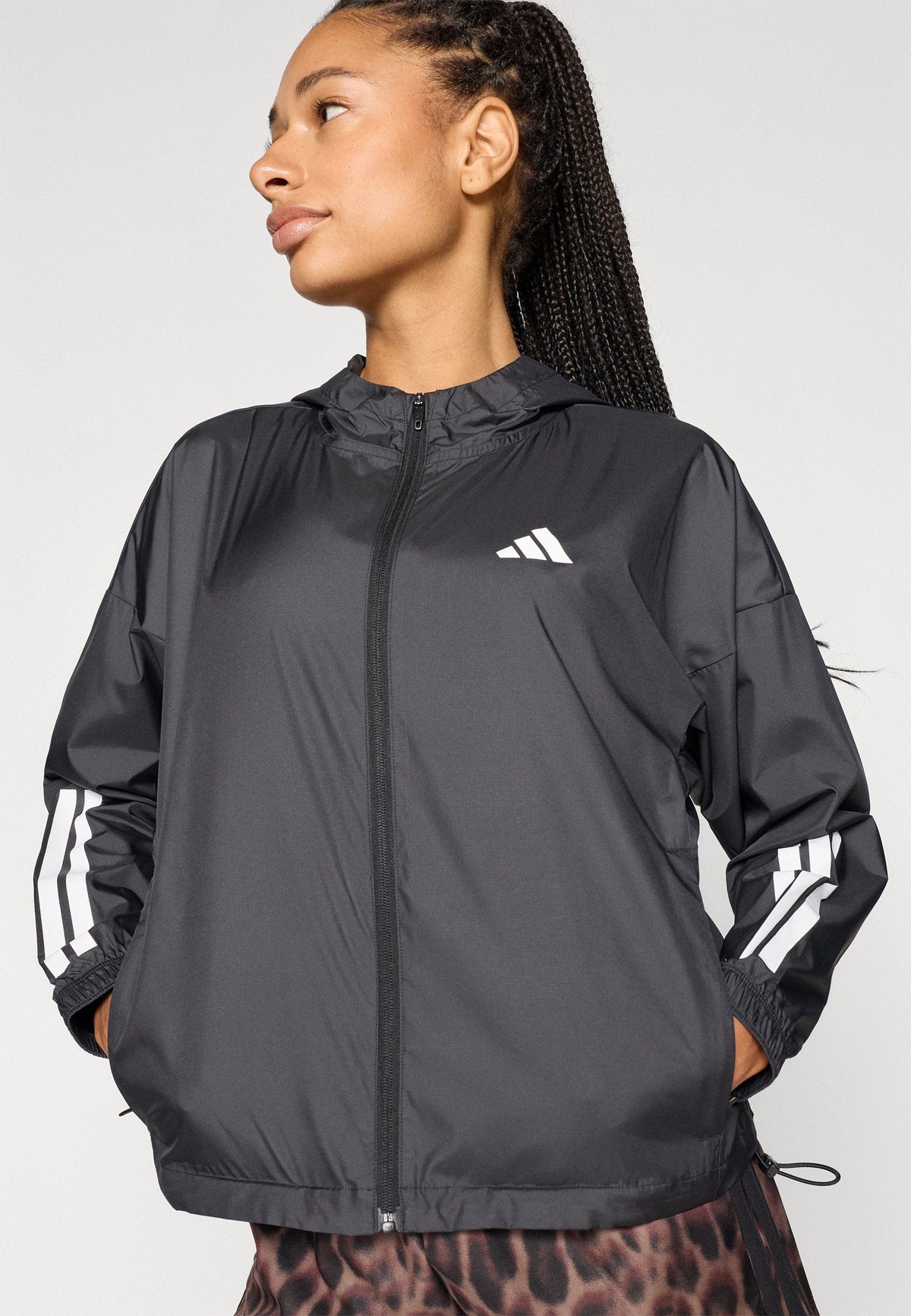 adidas Performance Hyperglam 3 Stripes – Felpa con cappuccio Donna
