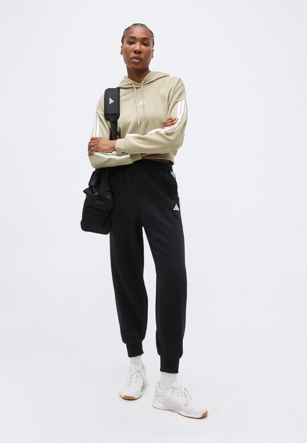 adidas Sportswear Essentials 3 Stripes French Terry Cropped – Felpa con cappuccio Donna