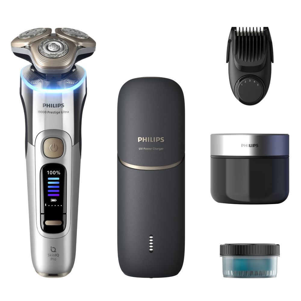 Philips i9000 Prestige Ultra Rasoio elettrico 100 % impermeabile con SkinIQ Pro