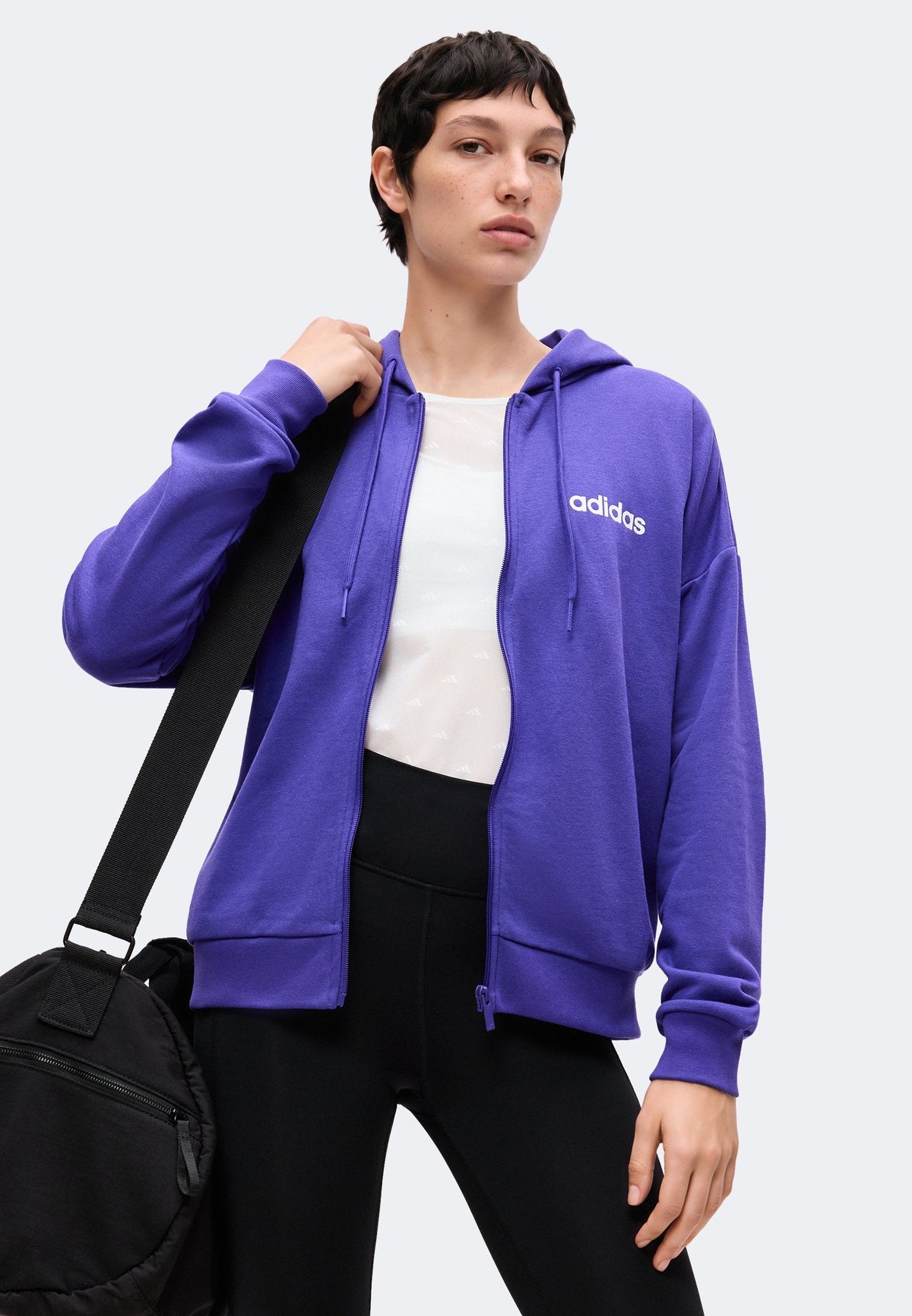 adidas Sportswear Essentials Linear Full Zip Hoodie – Felpa con zip Donna