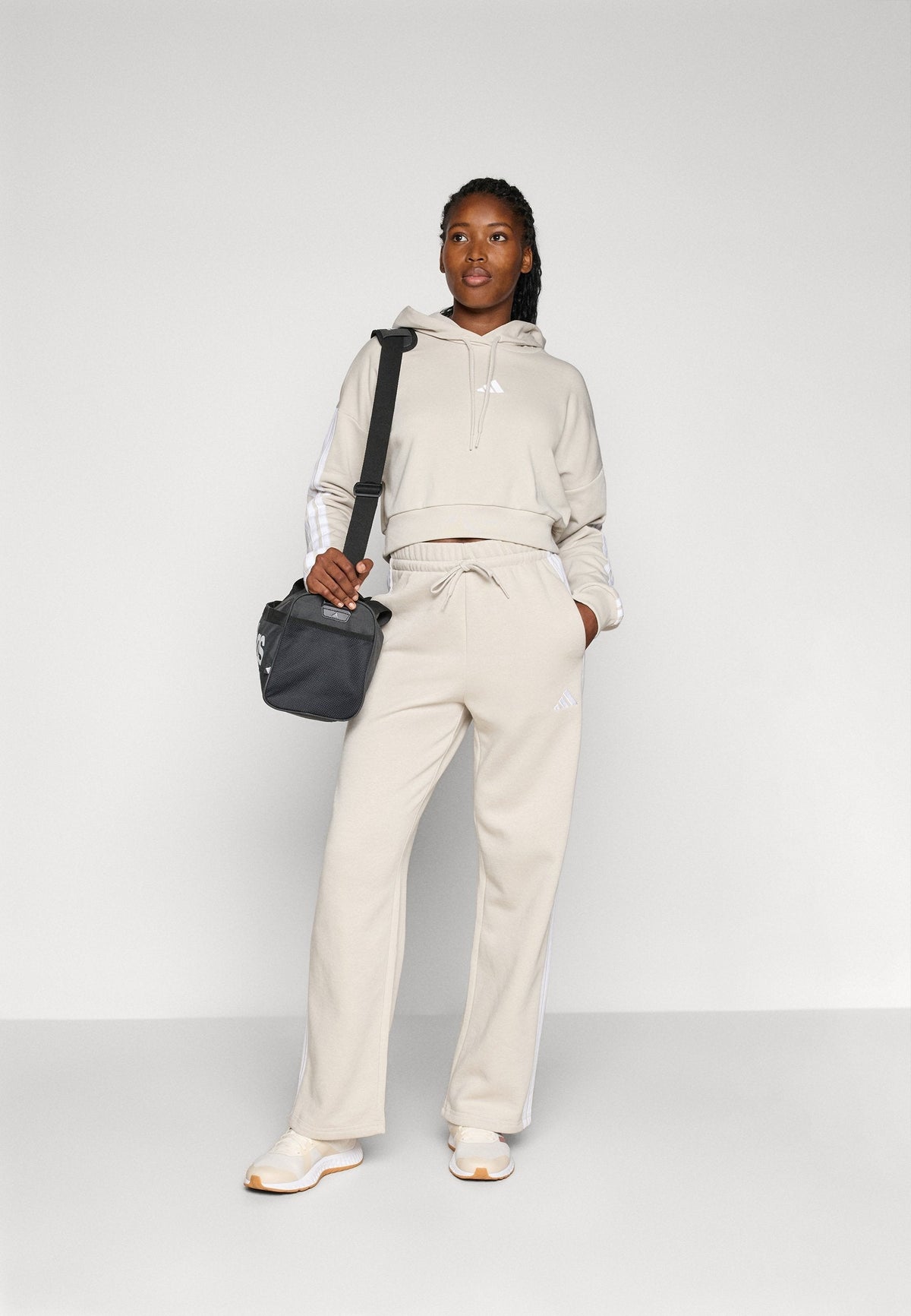 adidas Sportswear Essentials 3 Stripes French Terry Cropped – Felpa con cappuccio Donna