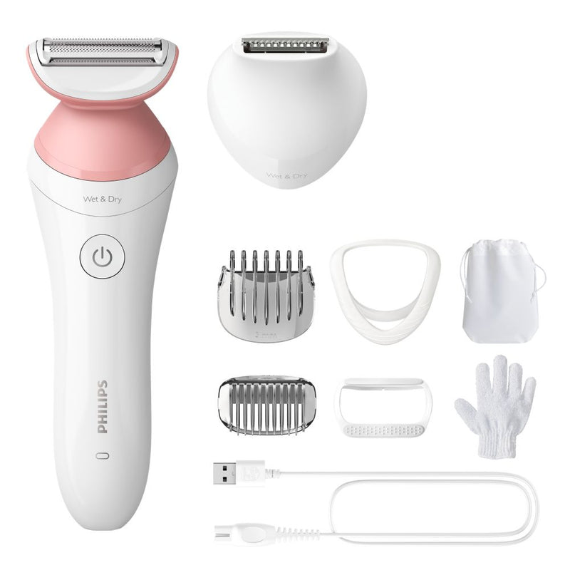 Philips Lady Shaver Series 6000 Rasoio senza fili, adatto a pelle asciutta o bagnata