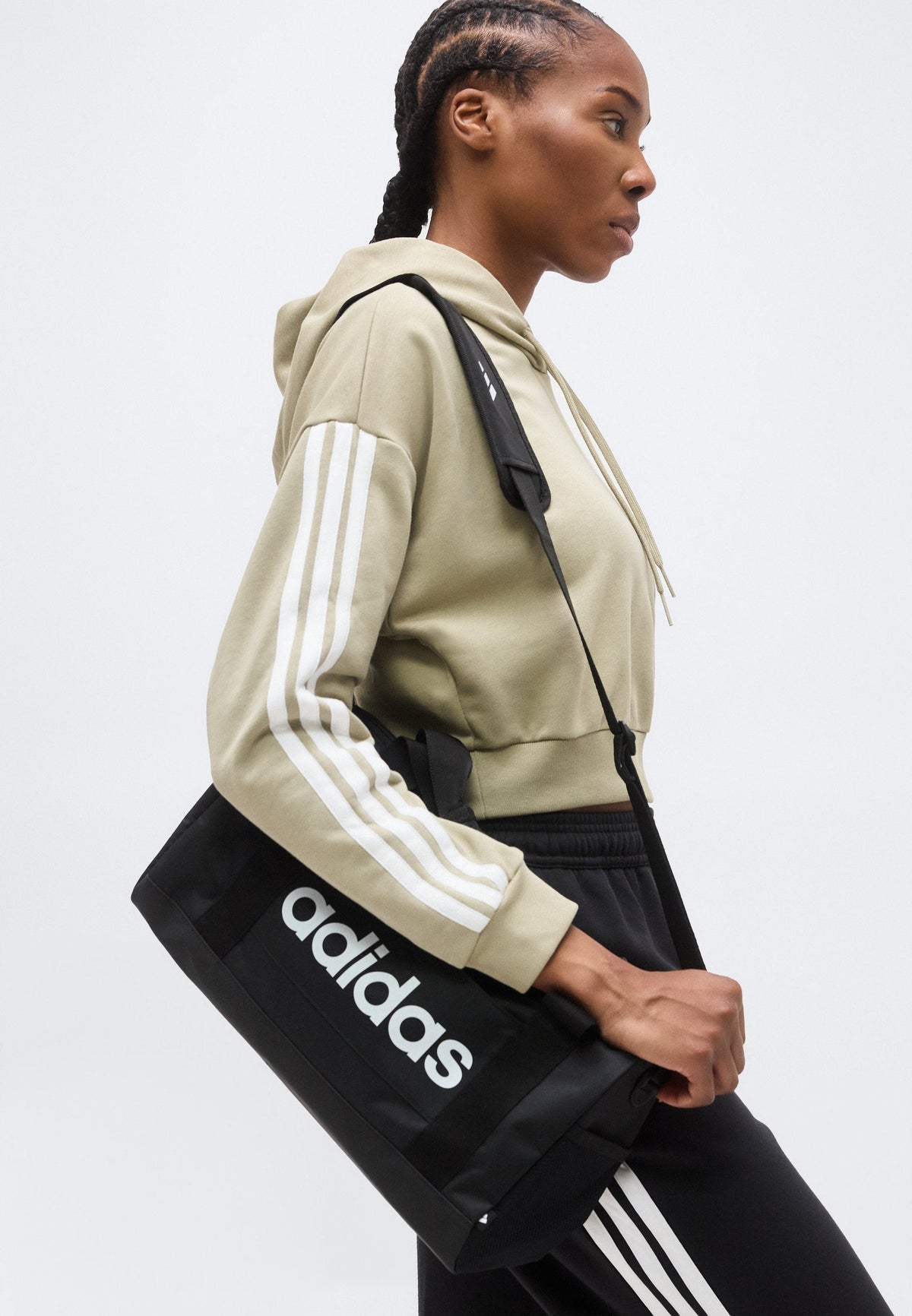 adidas Sportswear Essentials 3 Stripes French Terry Cropped – Felpa con cappuccio Donna