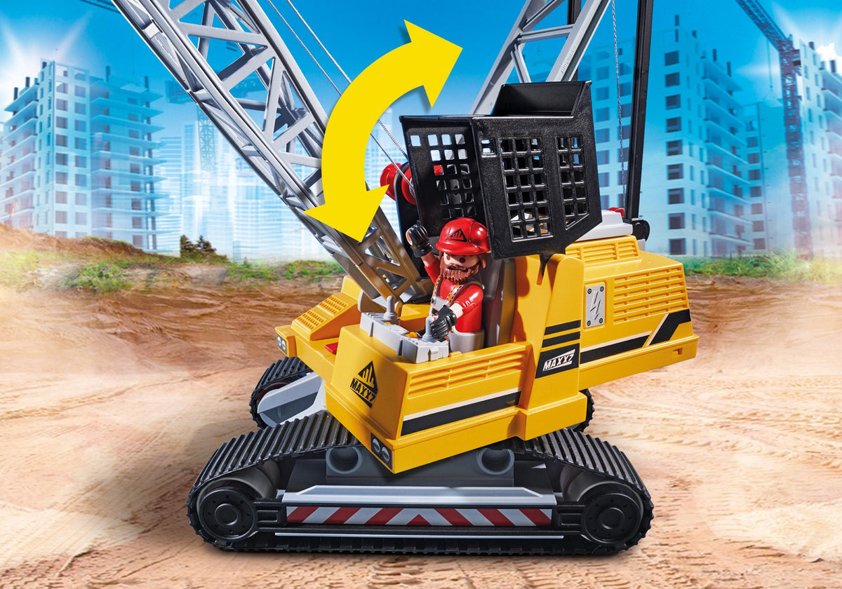 Dragline con muro in costruzione