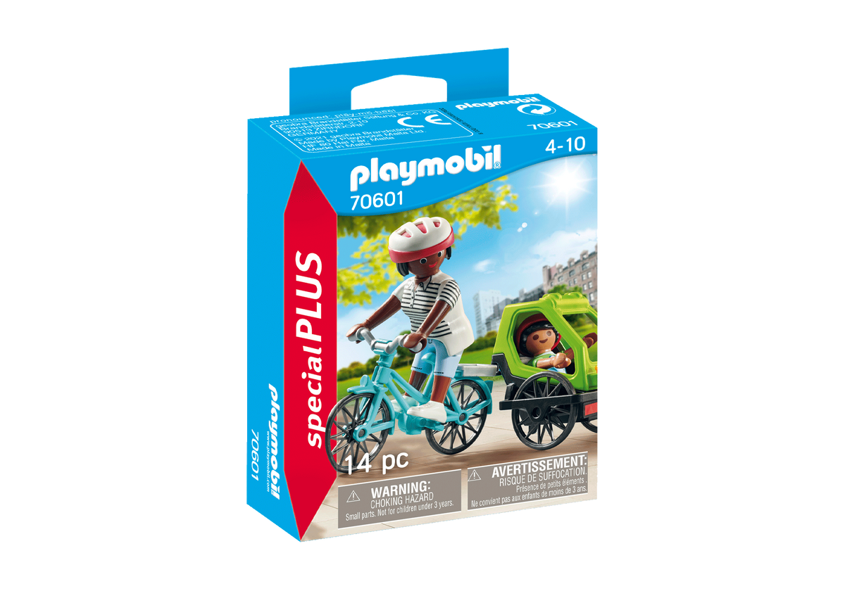 Ciclisti mamma e bambino