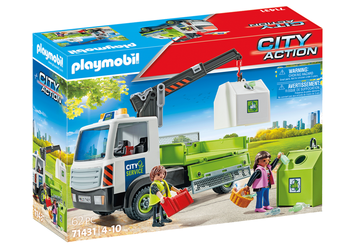 Camion gru per il riciclaggio del vetro