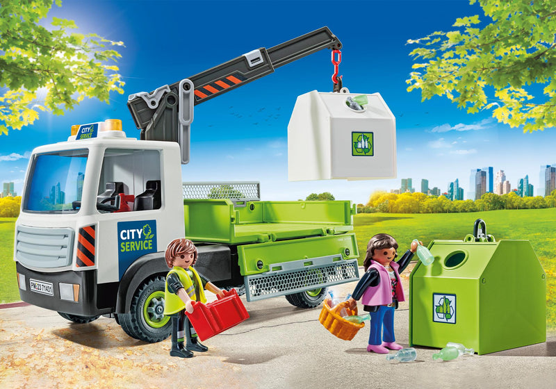 Camion gru per il riciclaggio del vetro