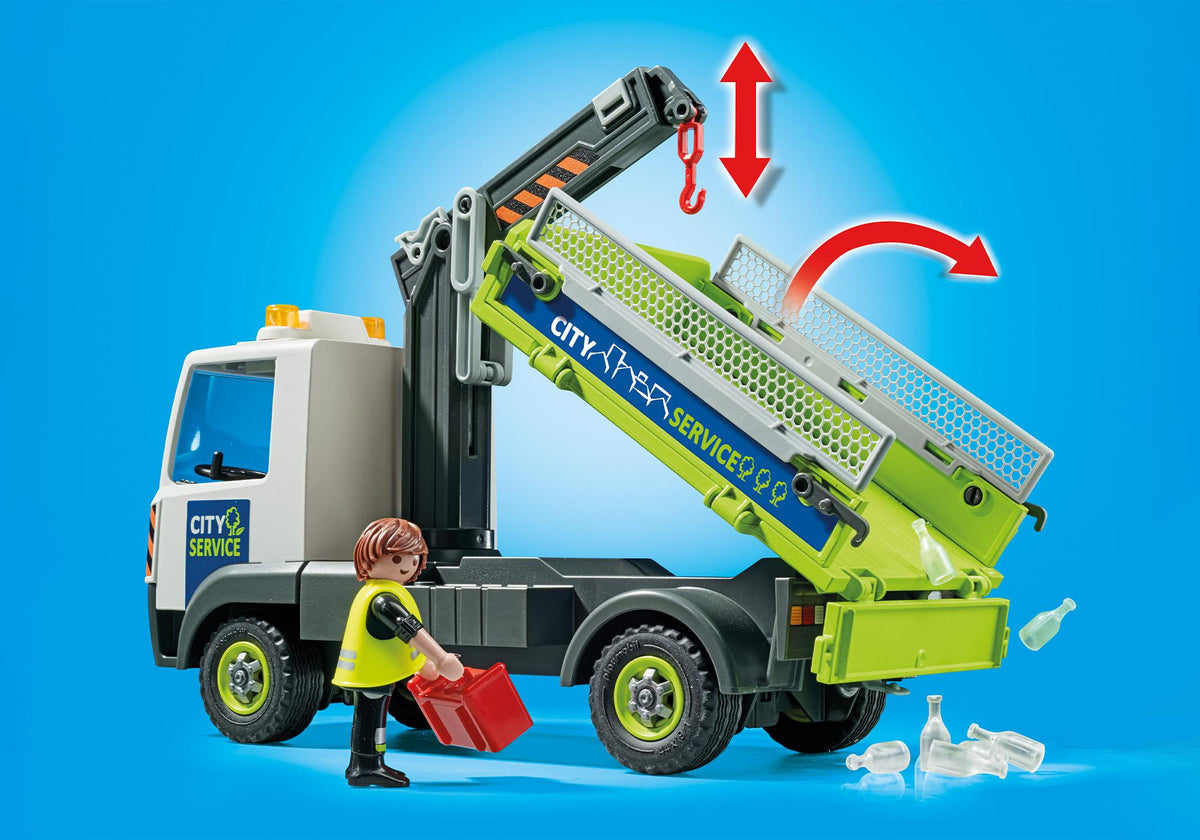 Camion gru per il riciclaggio del vetro