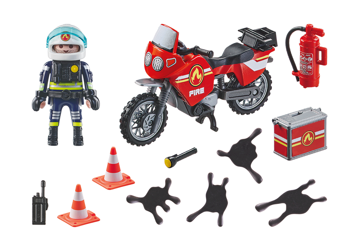 Pompiere e moto