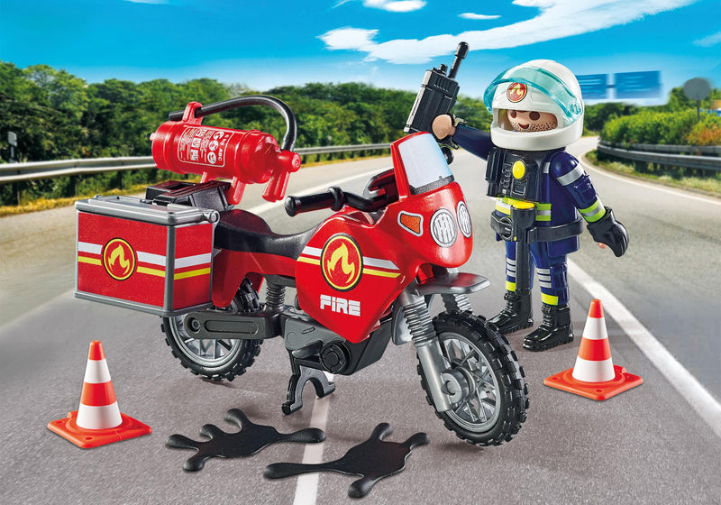 Pompiere e moto