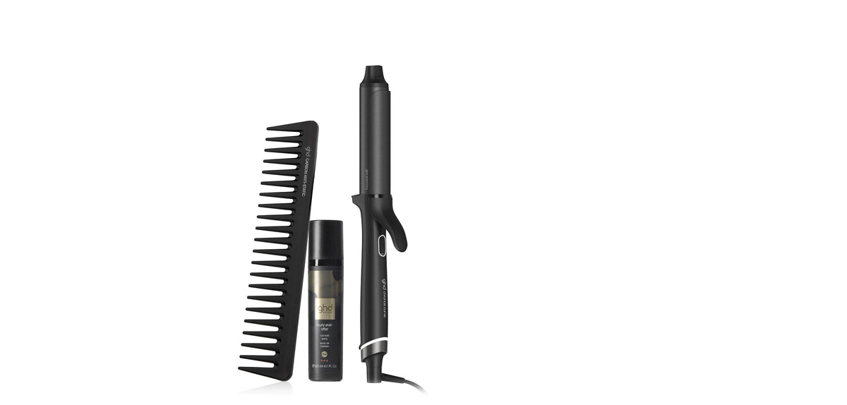 Trio ghd arricciacapelli chronos curve grand tong + pettine + spray