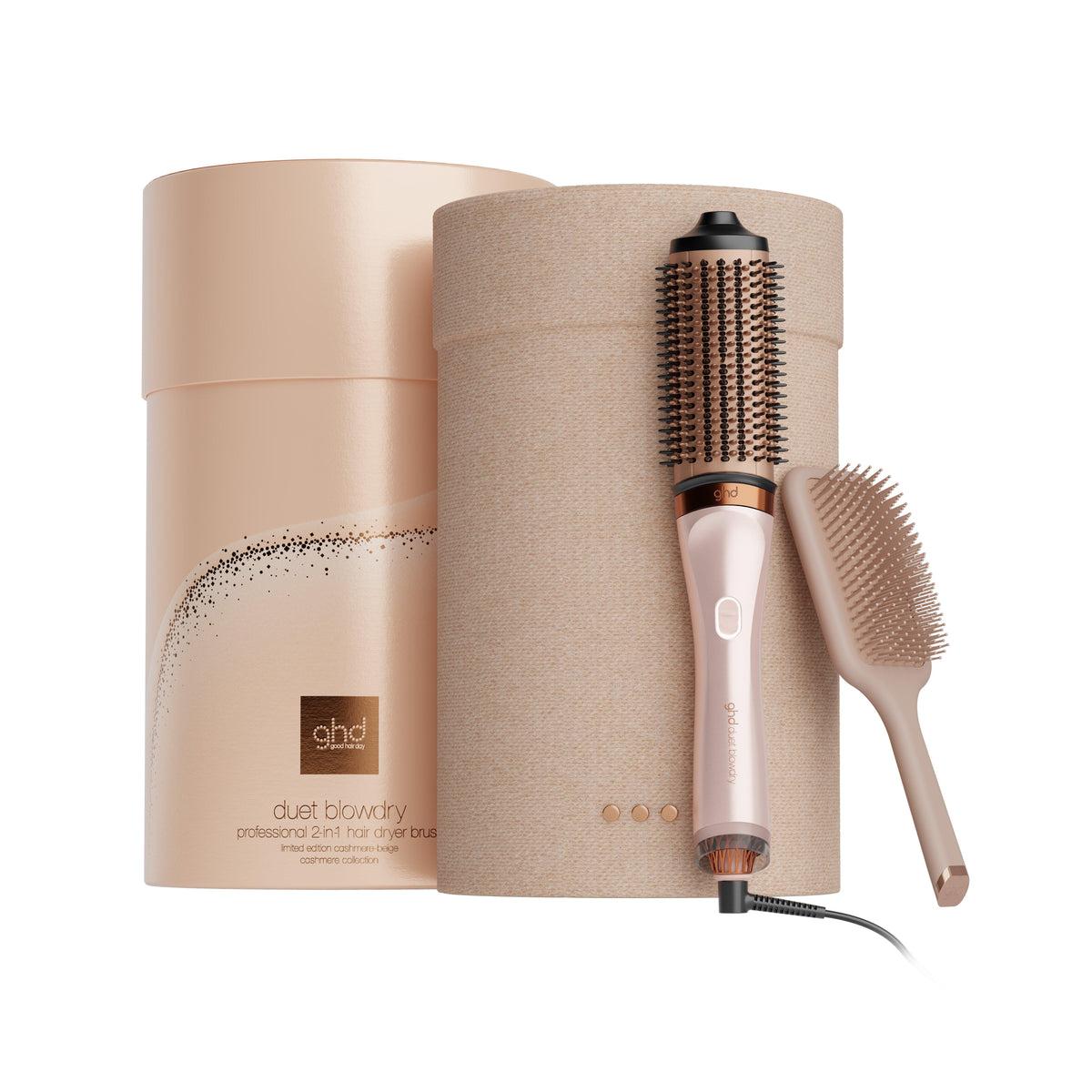 Nuovo cofanetto spazzola asciugacapelli ghd duet blowdry beige cashmere