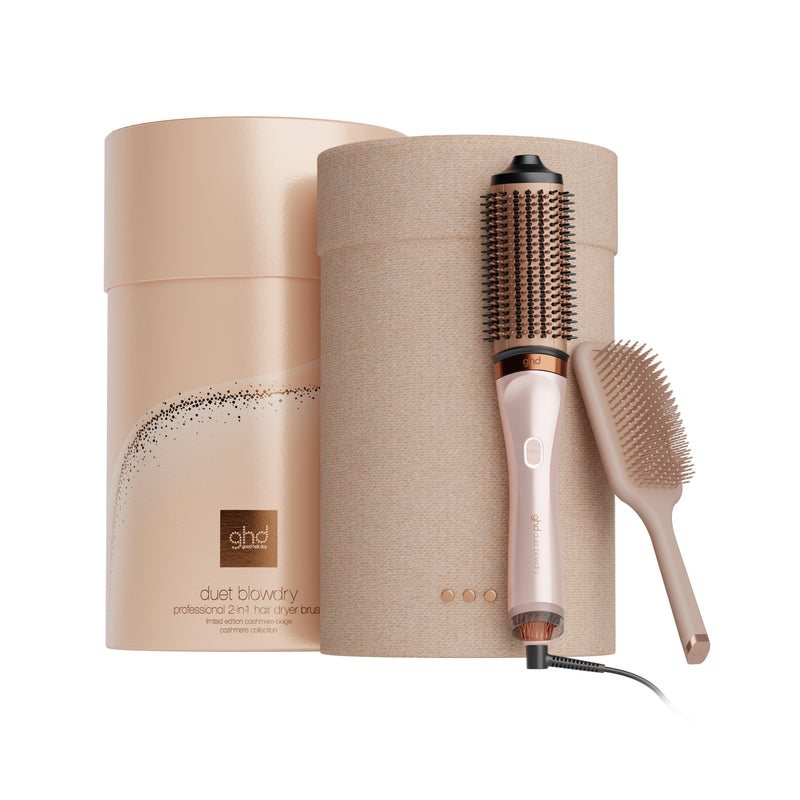 Nuovo cofanetto spazzola asciugacapelli ghd duet blowdry beige cashmere