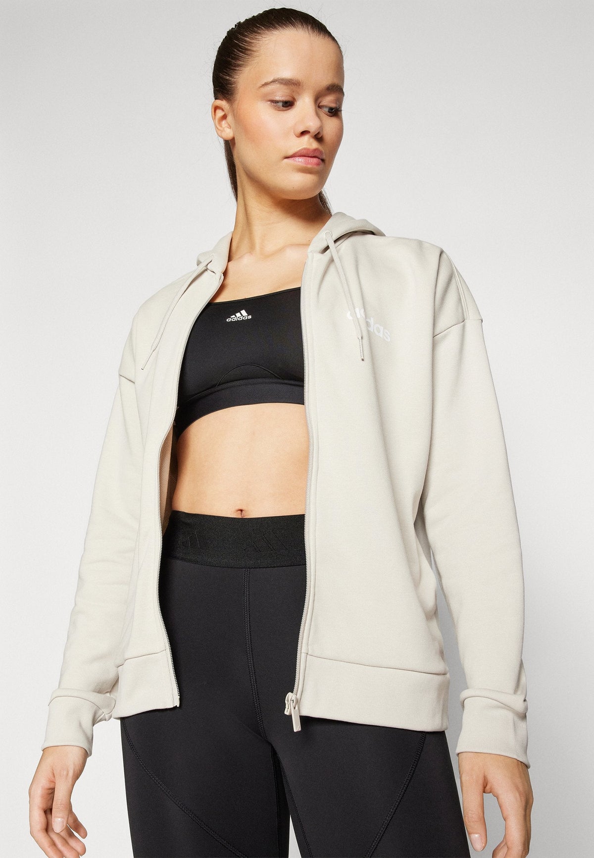 adidas Sportswear Essentials Linear Full Zip Hoodie – Felpa con zip Donna