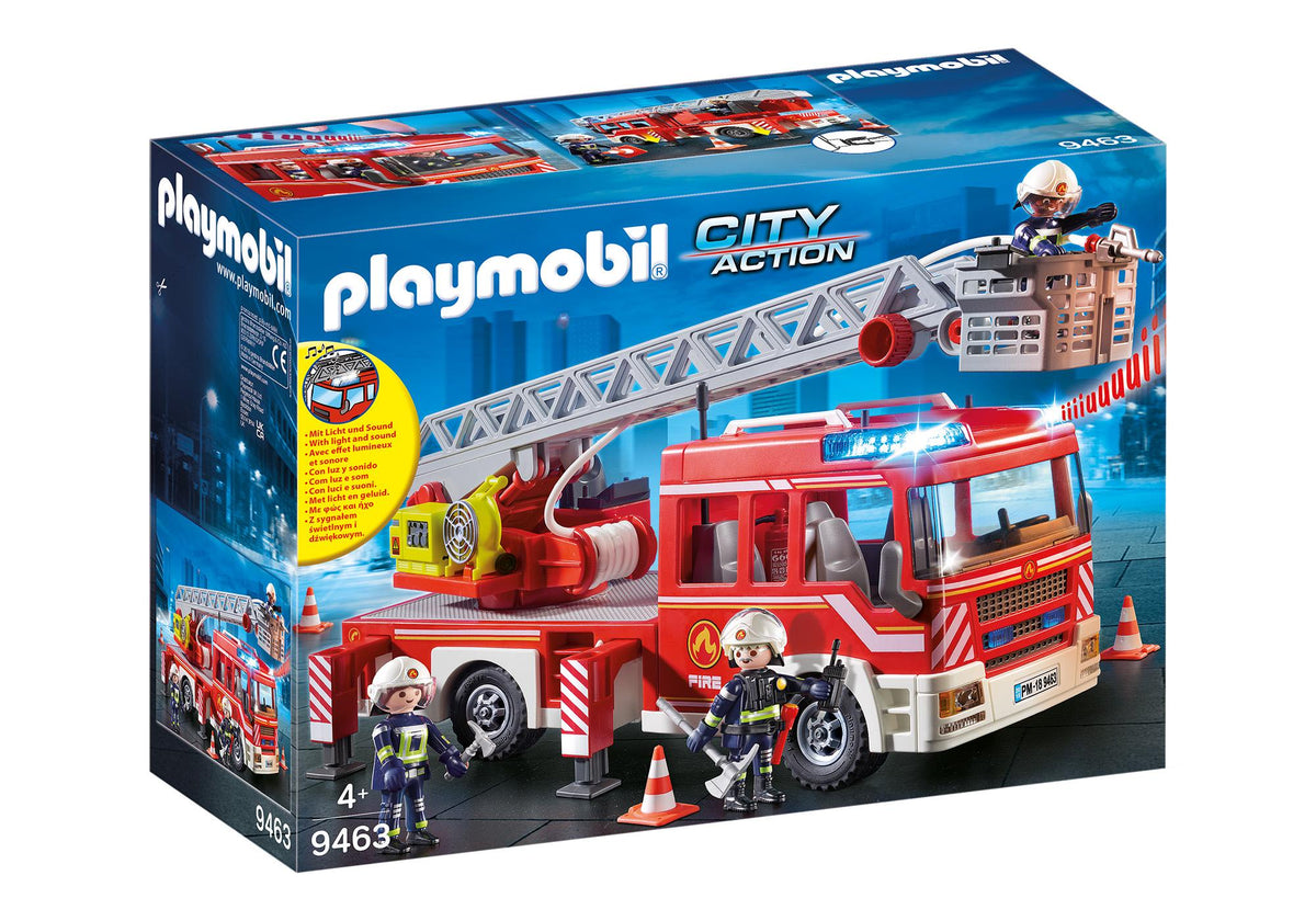 Camion dei pompieri con scala girevole