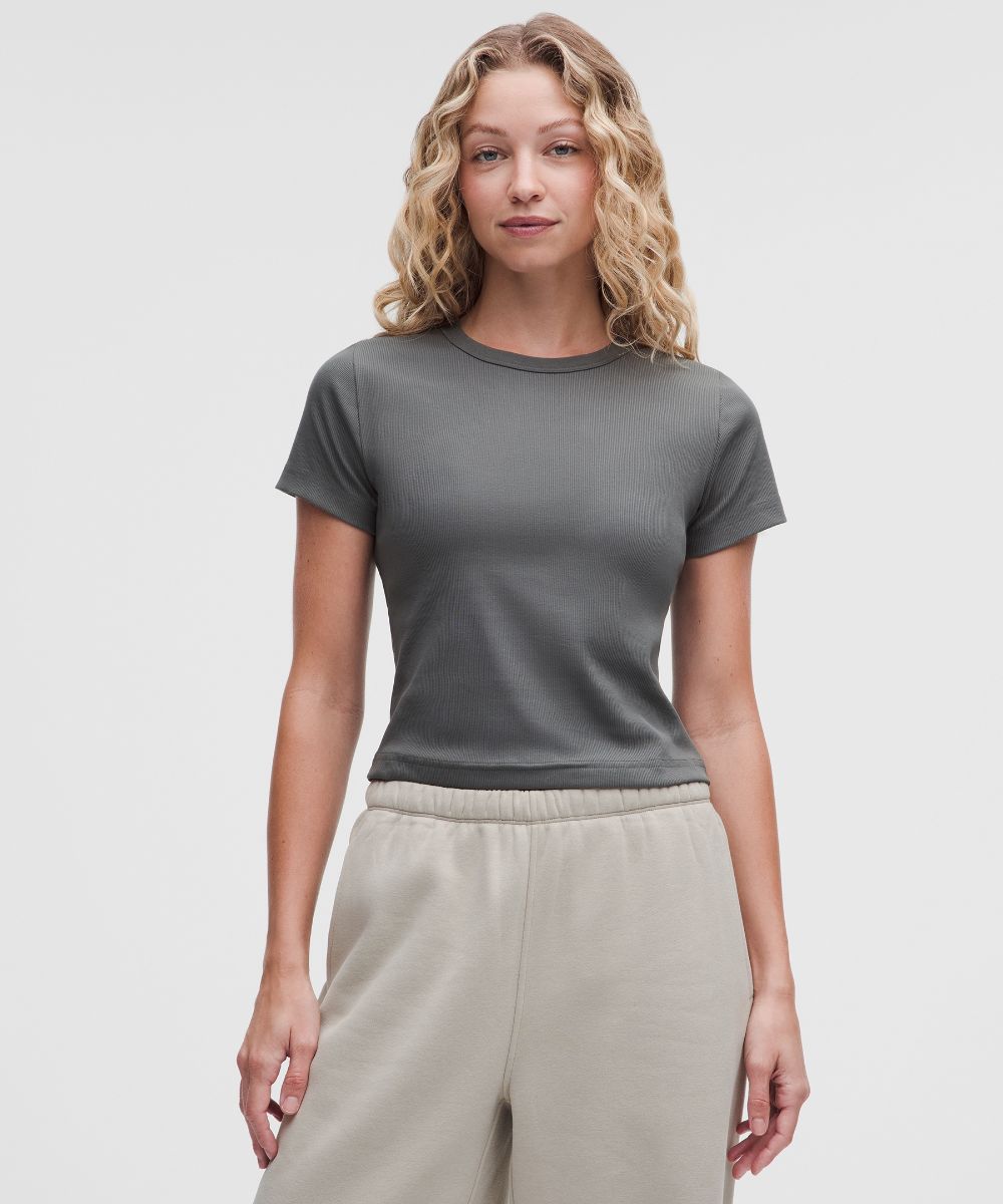 T-shirt corta a costine