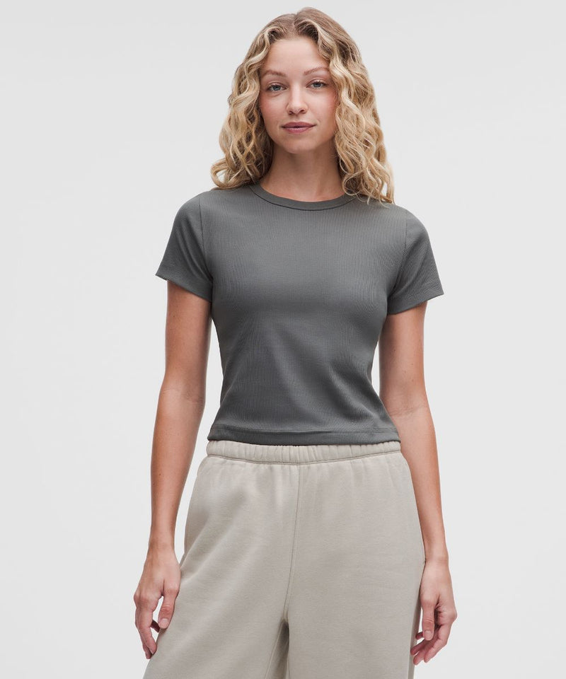 T-shirt corta a costine