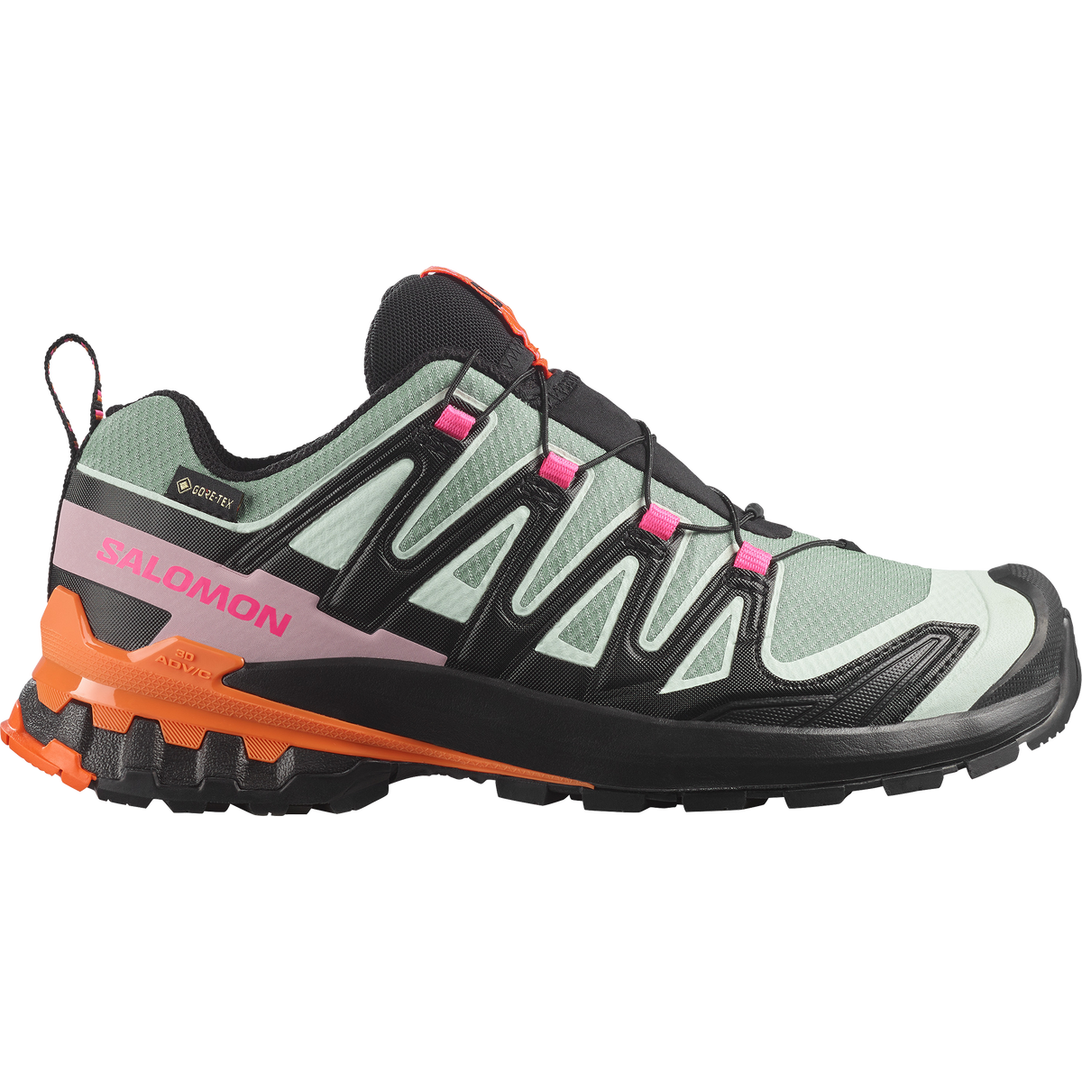Salomon XA PRO 3D V9 GORE-TEX STORM Donna - Black / Green Milieu / Dragon Fire