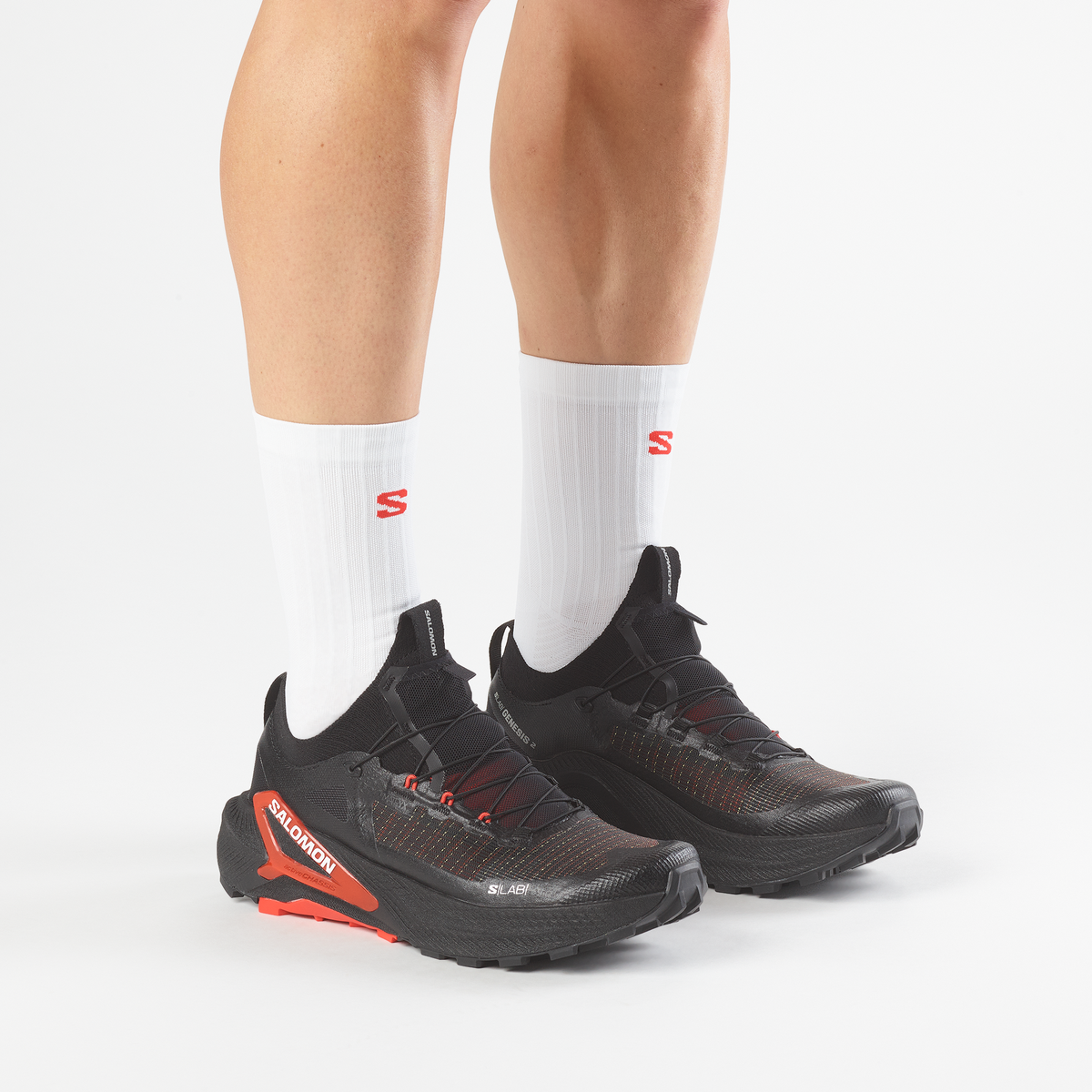Salomon S/LAB GENESIS 2 Unisex - Black / Black / Fiery Red
