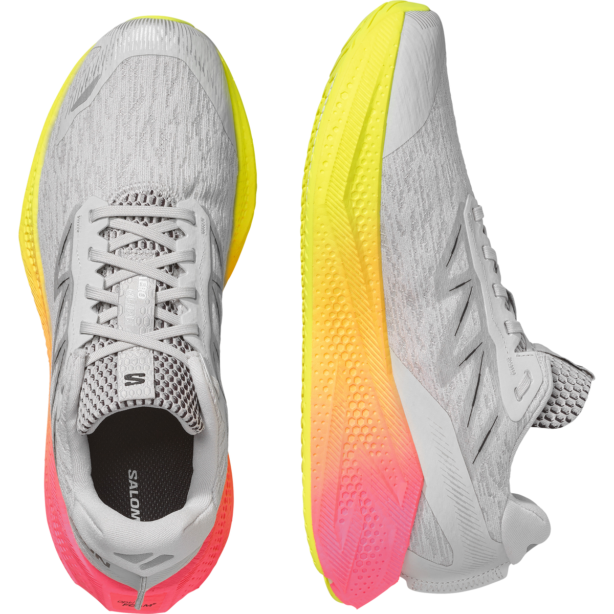 Salomon AERO GLIDE 4 GRADIENT Uomo - Gray Violet / Safety Yellow / Black