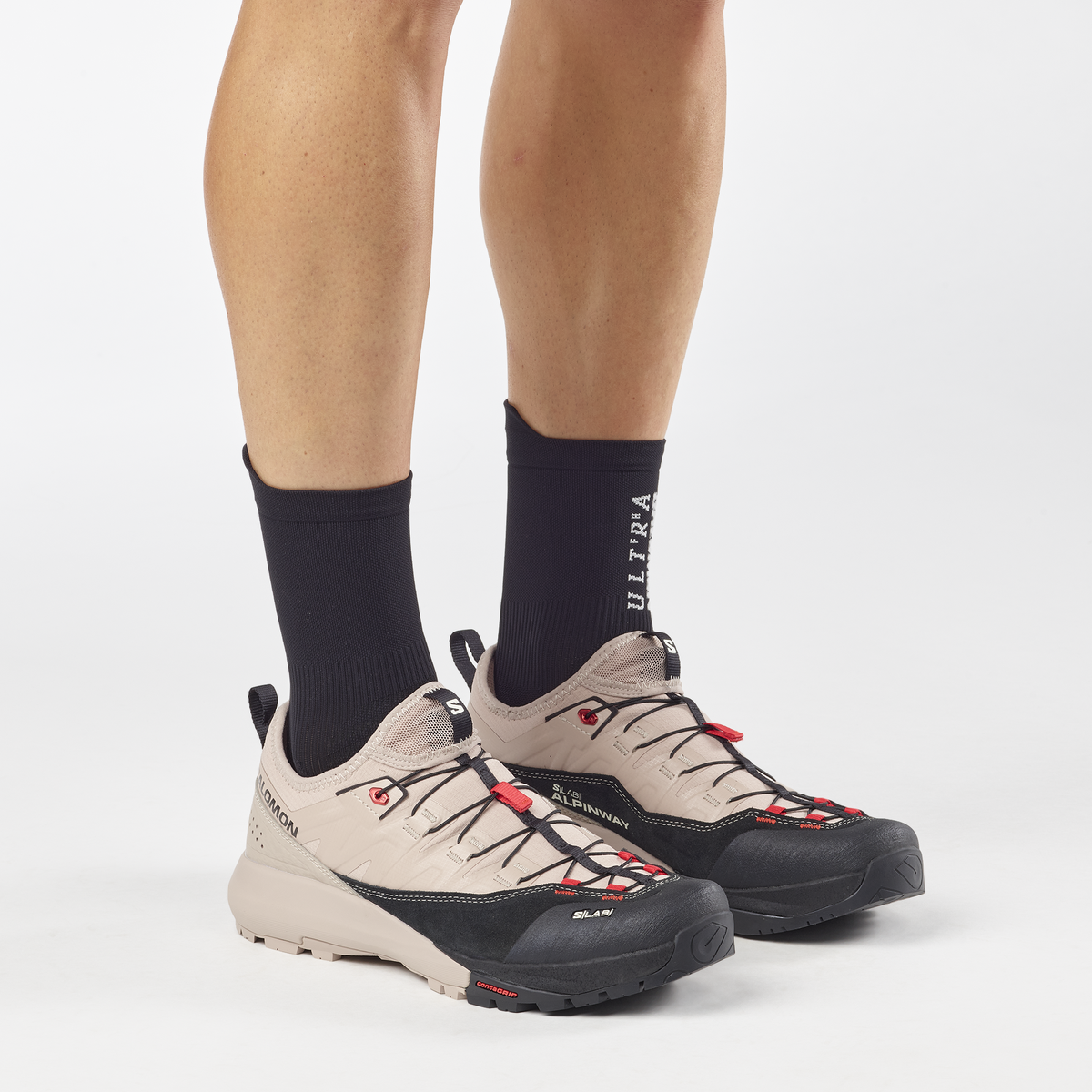 Salomon S/LAB ALPINWAY Unisex - Goat / Black / Fiery Red
