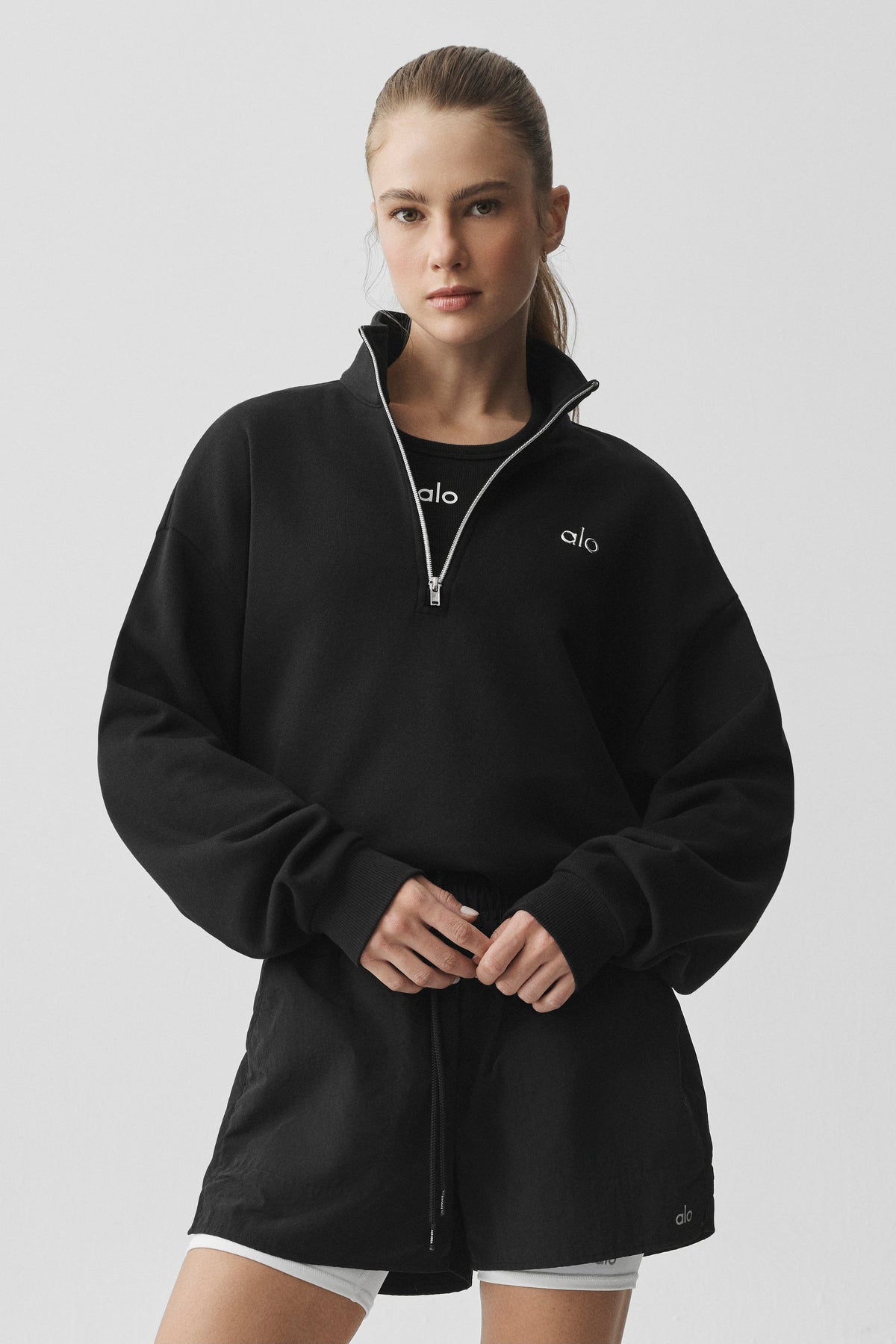Maglione con zip 1/4 Accolade - Nero
