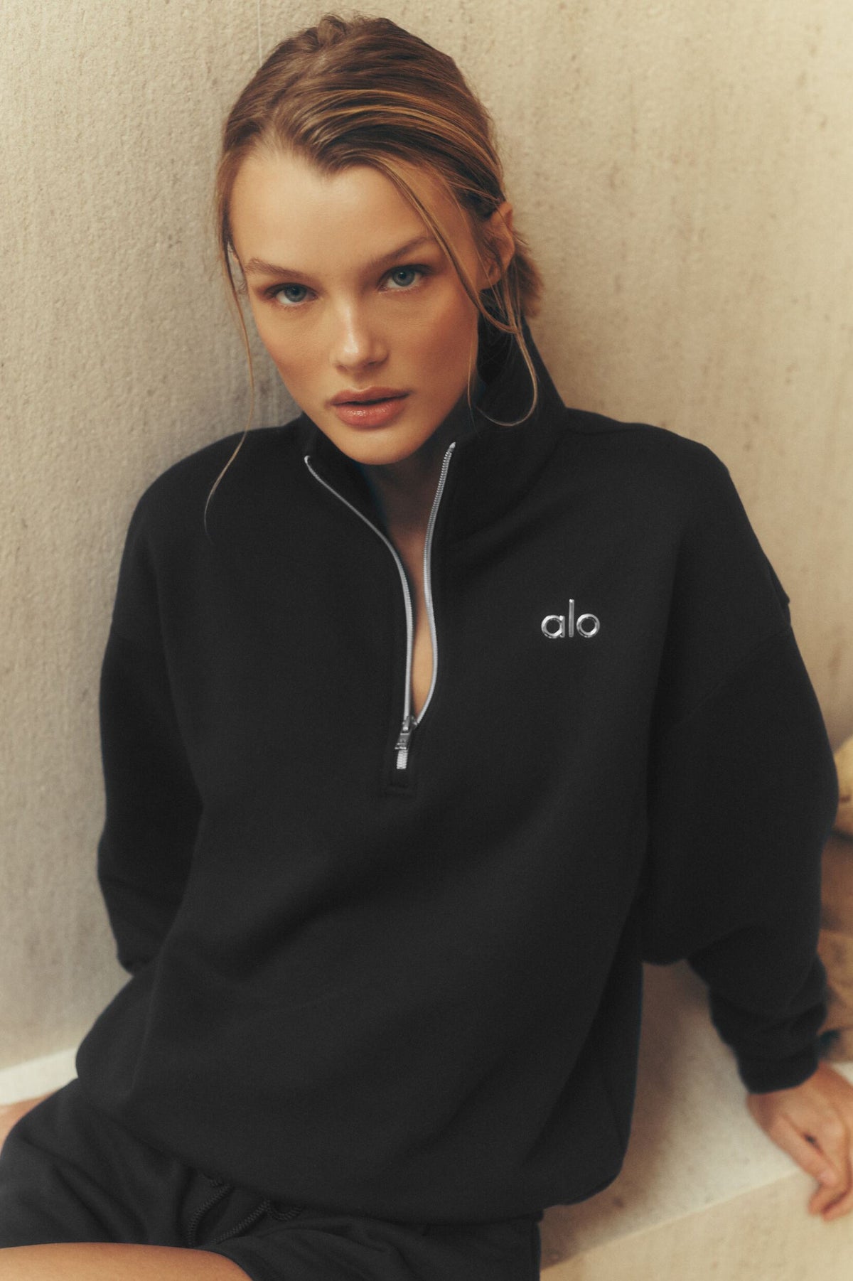 Maglione con zip 1/4 Accolade - Nero