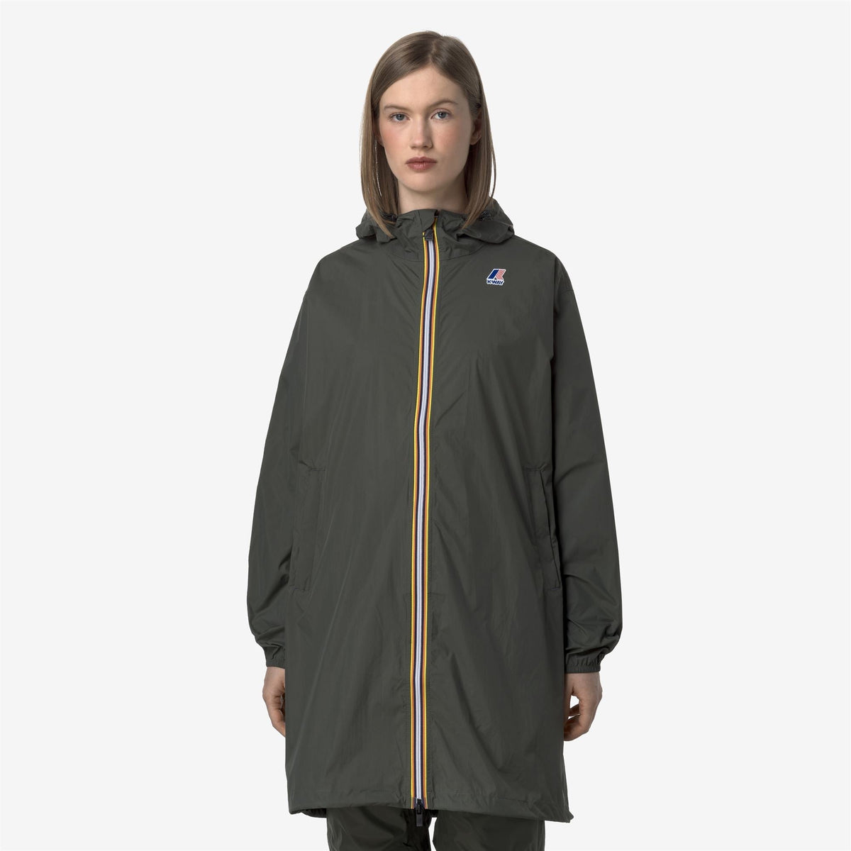 K-Way Le Vrai 4.0 Eiffel East – Giacca lunga unisex – Green Blackish