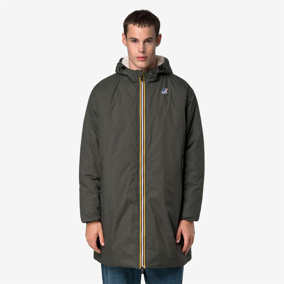 K-Way Le Vrai 4.0 Eiffel East Orsetto – Giacca 3/4 unisex – Green Blackish